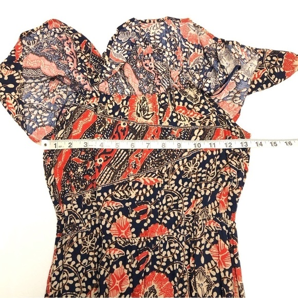 Lulu's Maxi Dress Flounce Neckline Off-The-Shoulder EUC Floral Women's Small - Picture 7 of 11